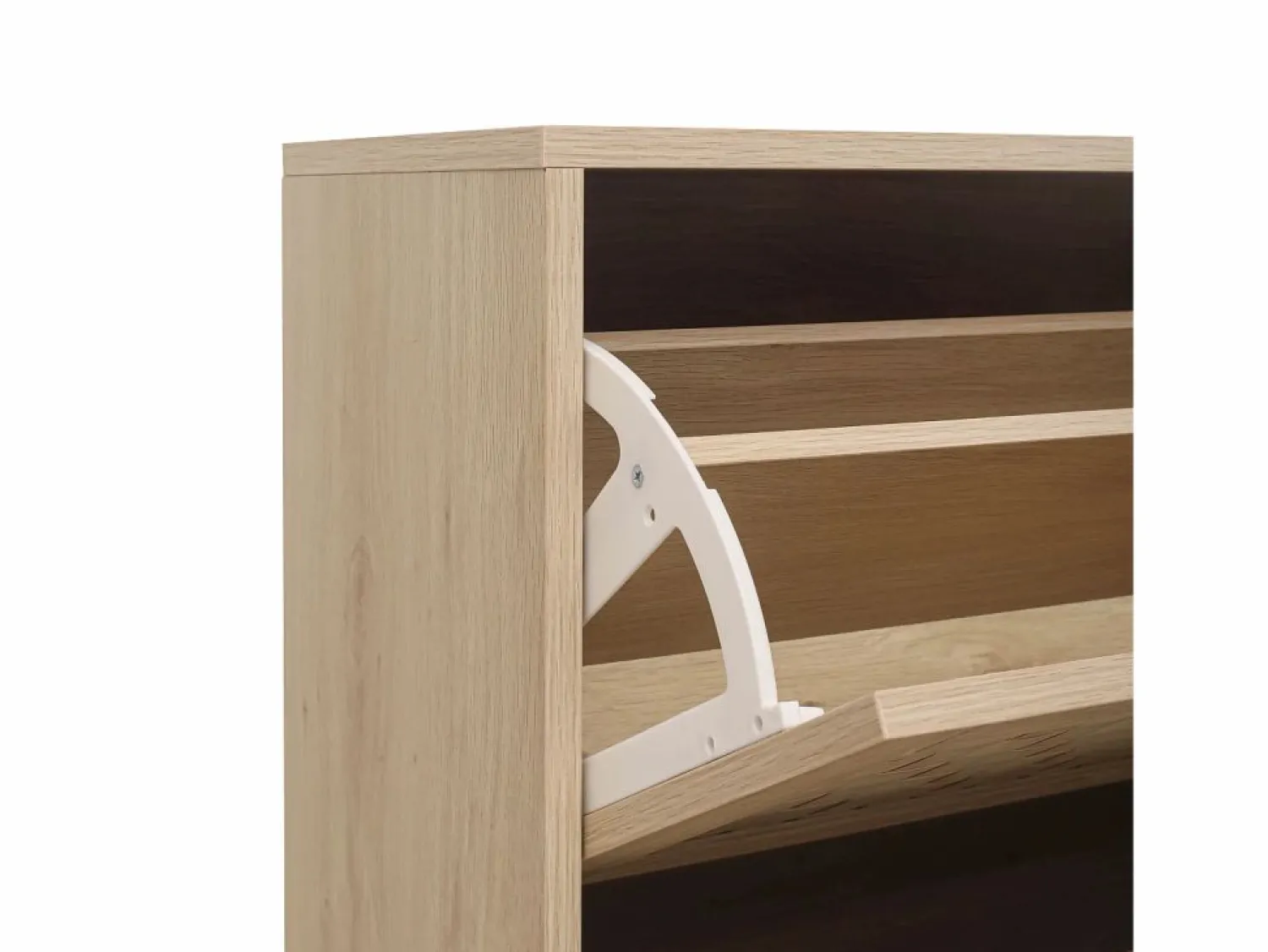 Clearance Zapatero natural con 3 puerta basculante y tiradores negros - Ideal para entradas y pasillos Zapatero|Mueble De Almacenaje