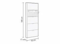 duehome Zapatero Nia 5 Puertas Blanco Brillo
