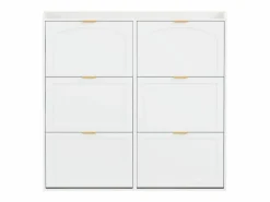 Outlet Zapatero para entrada - 120 x 23 x 118 cm - con 6 compartimentos abatibles - MDF + aglomerado - Zapatero|Mueble De Almacenaje
