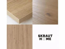 New Skraut Home Zapatero, 274x35x145cm, Dormitorio, habitación, Chimenea eléctrica XXL, Cómoda, Cajonera, Roble Color natural claro