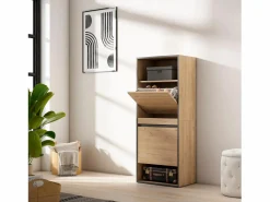Zapatero, 60x35x145cm, Dormitorio, habitación, Mueble auxiliar, Roble Zapatero|Mueble De Almacenaje
