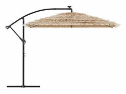 Hot Garden Furniture Zarvir Sombrilla de jardín con LEDs poste acero marrón 290x290x238 cm