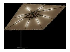 Hot Garden Furniture Zarvir Sombrilla de jardín con LEDs poste acero marrón 290x290x238 cm
