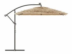 Online Garden Furniture Zarvir Sombrilla de jardín con LEDs poste acero marrón 269x269x235 cm