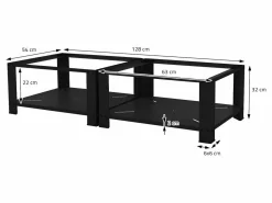 ML-DESIGN Zócalo lavadora doble con balda base secadora negra